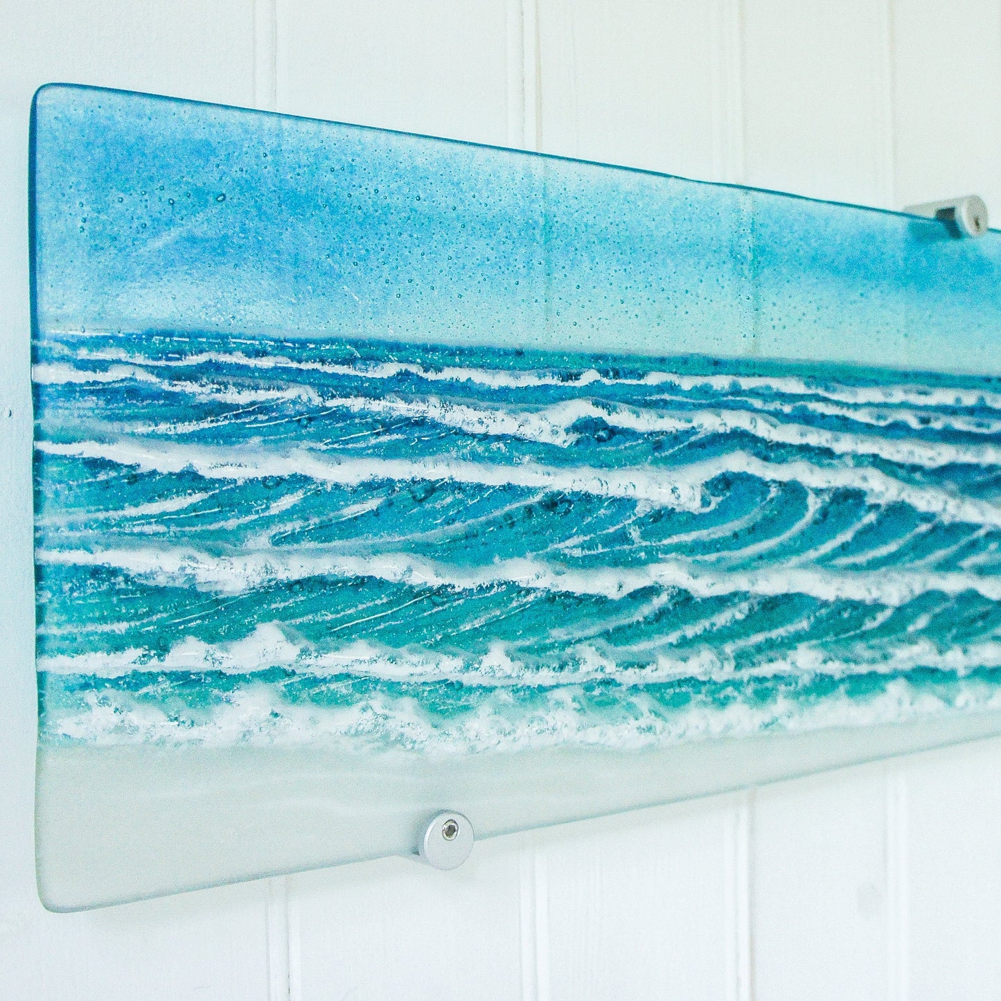 Panoramic wall art
Fused Glass Wall Art
Teal Blue Wave
landscape wall art
surfing aqua
beach room decor
bedroom wall art
blue wall hanging
kitchen wall art
outdoor wall art
office wall art
large gallery wall
sailing wall decor