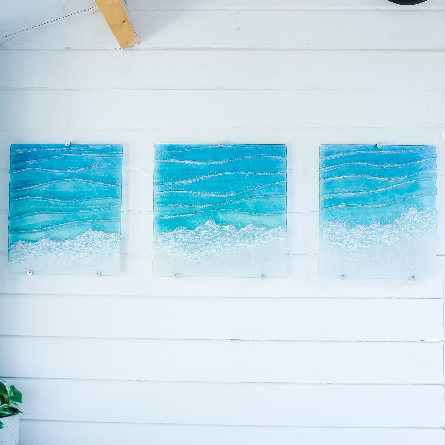 triptych wall art wall art set set of 3 prints extra large wall art 3 piece wall art teal fused glass sea glass art teal wall decor textured wall art x large wall hanging wall panel sculpture turquoise aqua art 3d abstract art