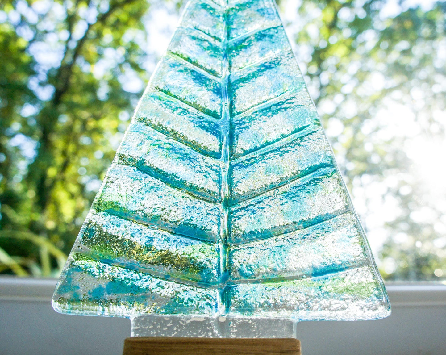 blue green fused glass christmas decoration, glass christmas, glass christmas, glass christmas tree glass christmas ornament