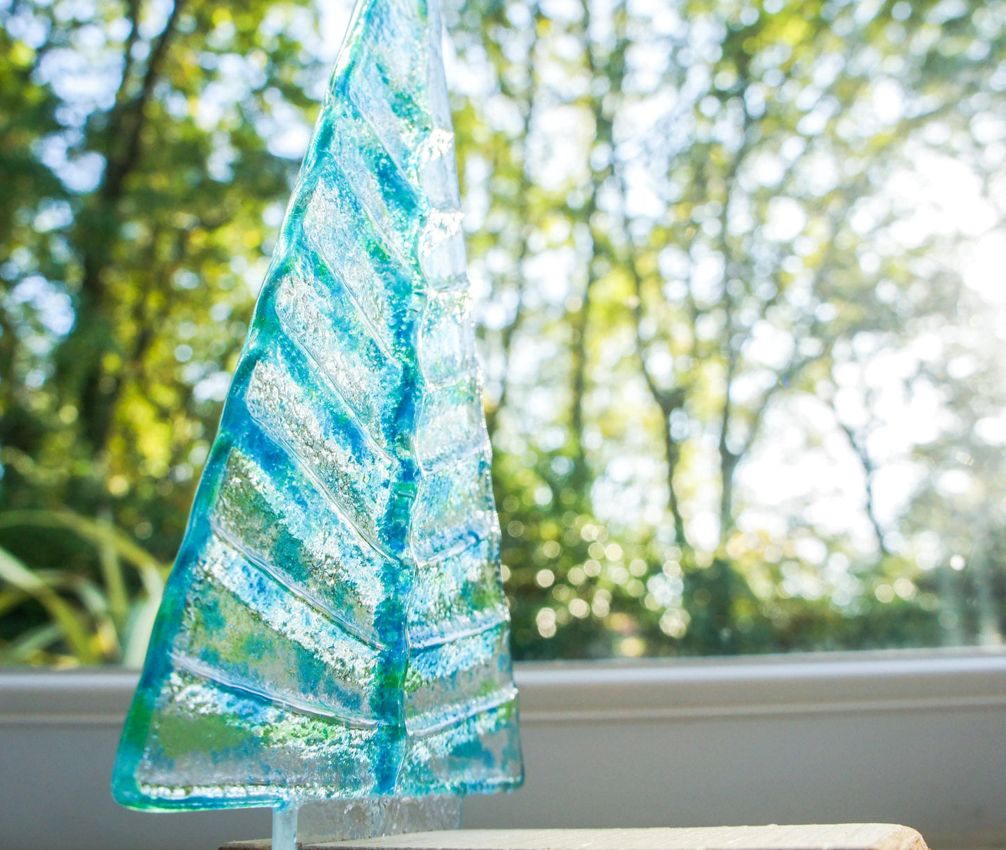 blue green fused glass christmas decoration, glass christmas, glass christmas, glass christmas tree glass christmas ornament