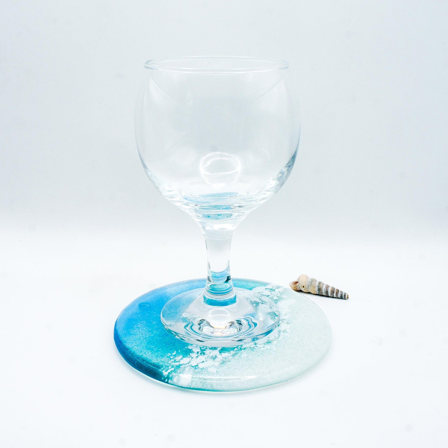 beach fused glass coaster
round coaster coastal
handmade coaster sailing
tile coaster teal
house warming gift
beach house decor
set of 2 coasters
gift for her
handmade glass
seaside gifts
sea glass art
coffee table decor
nautical decor