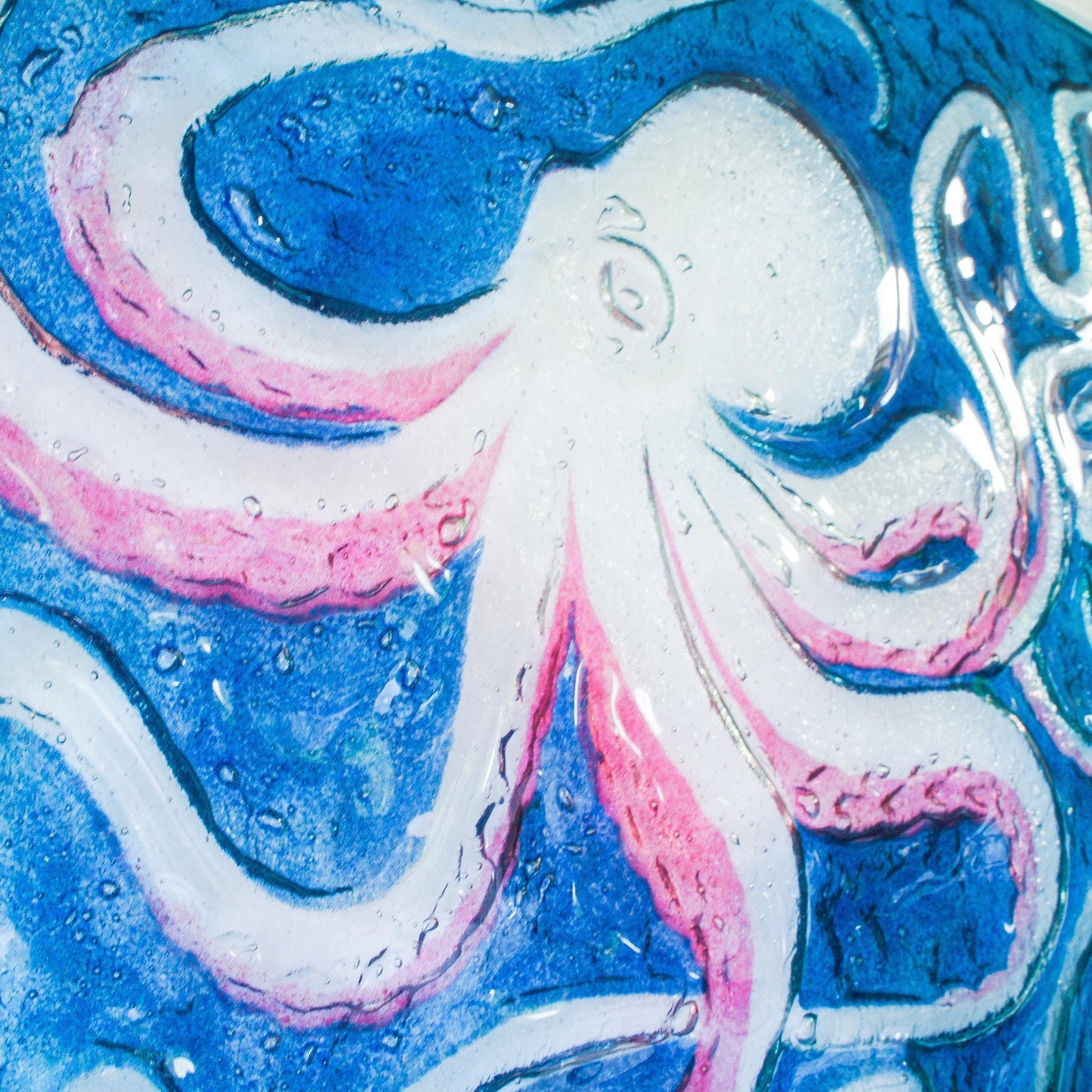 pink octopus frame square, 3d large wall art, framed art, bathroom wall art, extra large picture frame, cherry wall art, animal prints, home decor, sea glass, pink decor