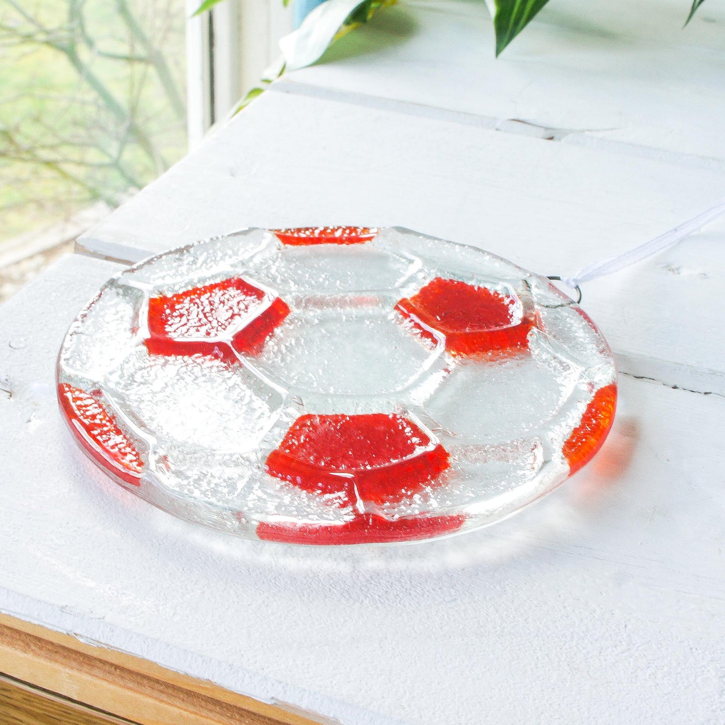 Tennis Glass Suncatcher 12cm (5"), fused glass, hanging ornament, ball, sport decor, tennis gifts, small gifts, boyfriend gift, brother gift