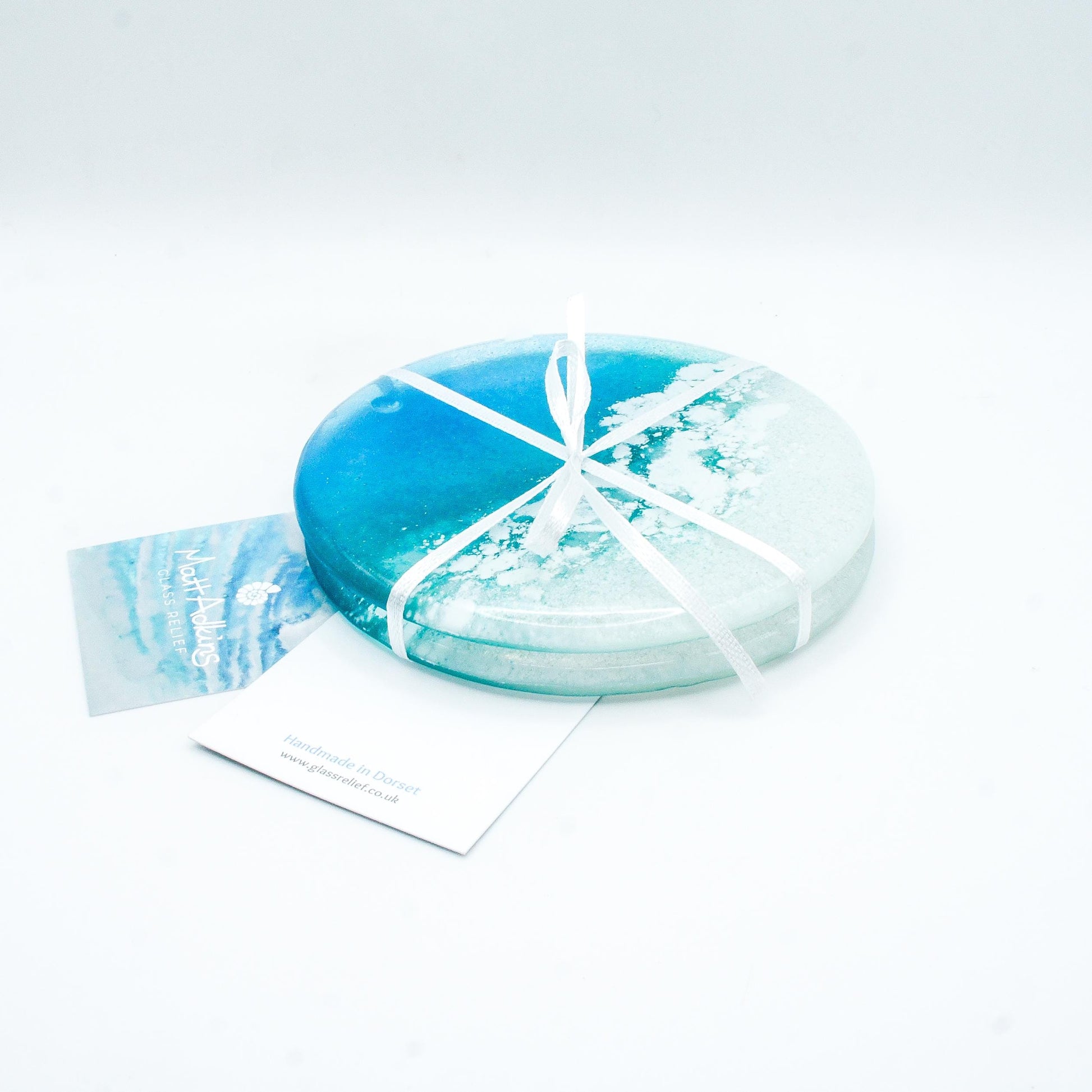 beach fused glass coaster
round coaster coastal
handmade coaster sailing
tile coaster teal
house warming gift
beach house decor
set of 2 coasters
gift for her
handmade glass
seaside gifts
sea glass art
coffee table decor
nautical decor