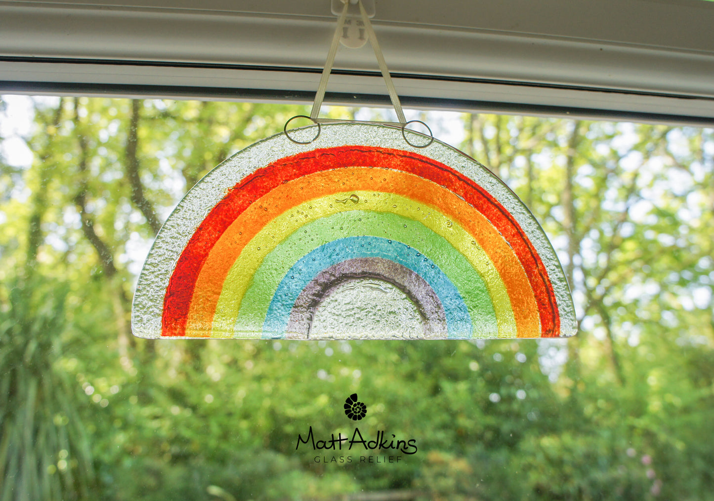 2 Rainbow Suncatchers - Bundle: 1 Freestanding + 1 Hanging - 19x10cm (7 1/2x4")