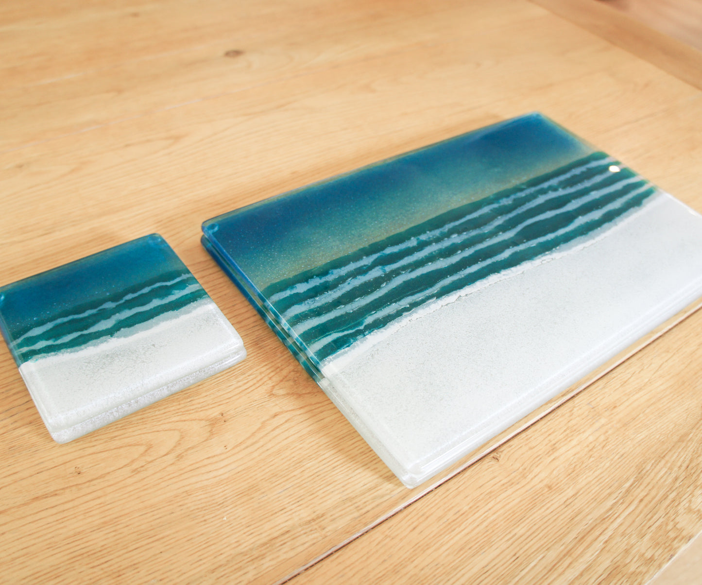 Set of 1 Beach Placemat 30x20cm(11 3/4 x 8 1/4") + 1 Beach Coaster 10cm(4")