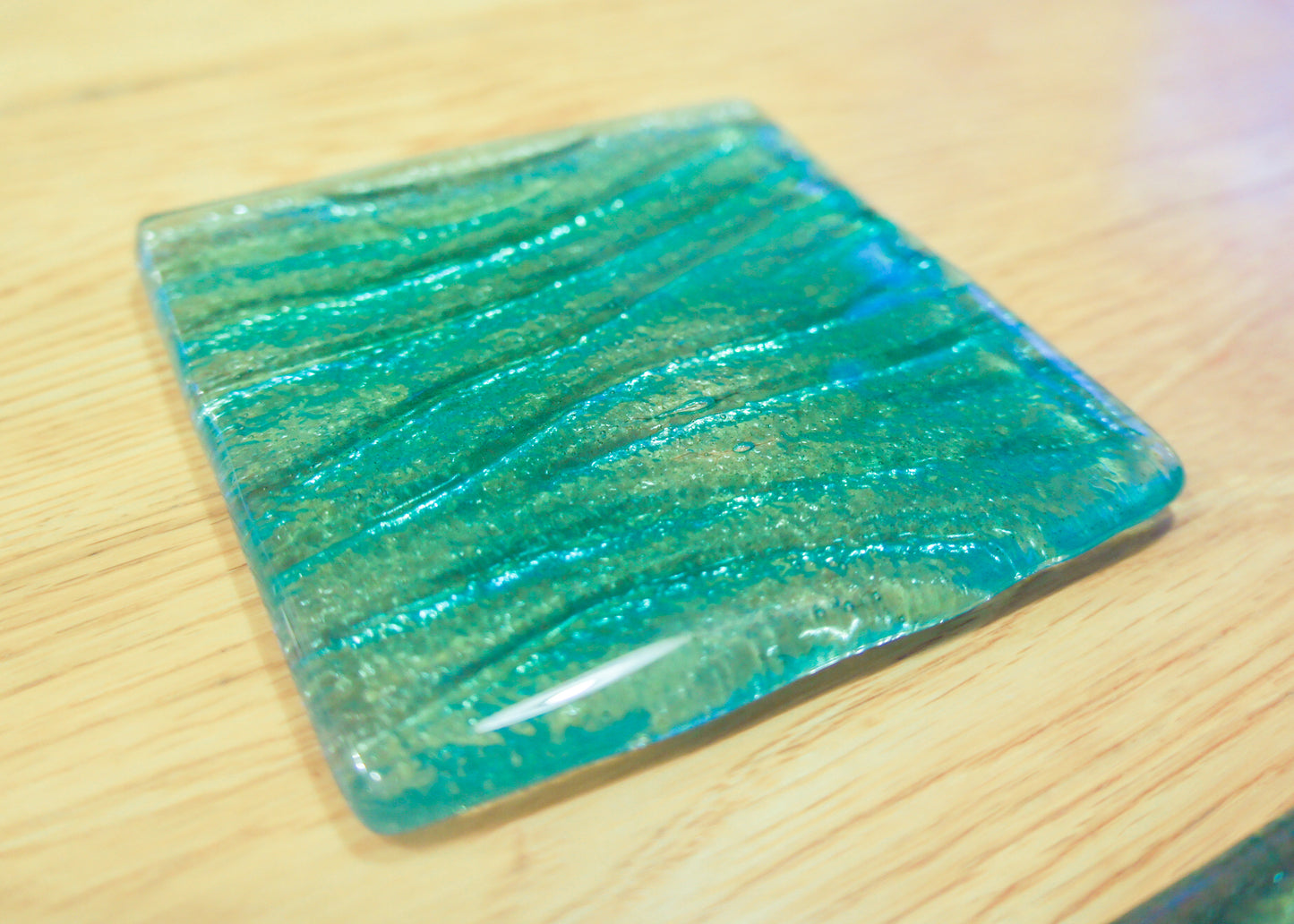 Placemat + Coaster - Seabed Turquoise Placemat 30x20cm(11 3/4 x 8 1/4") + matching coaster 10x10cm (4")