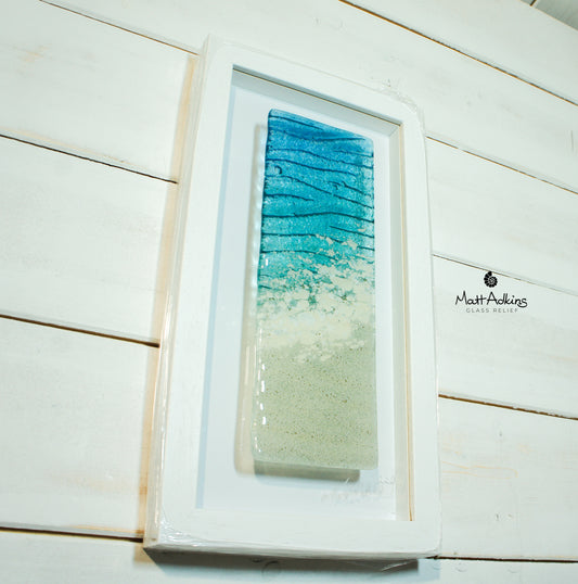 beach wall art frame portrait fused glass