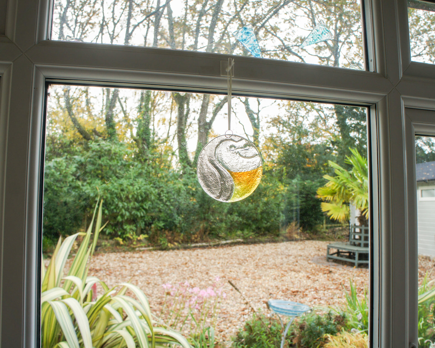 Penguin Fused Glass Suncatcher - 12cm(5")