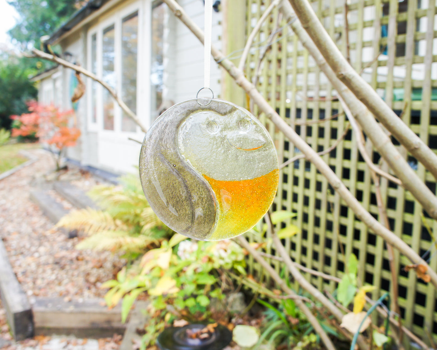 Penguin Fused Glass Suncatcher - 12cm(5")