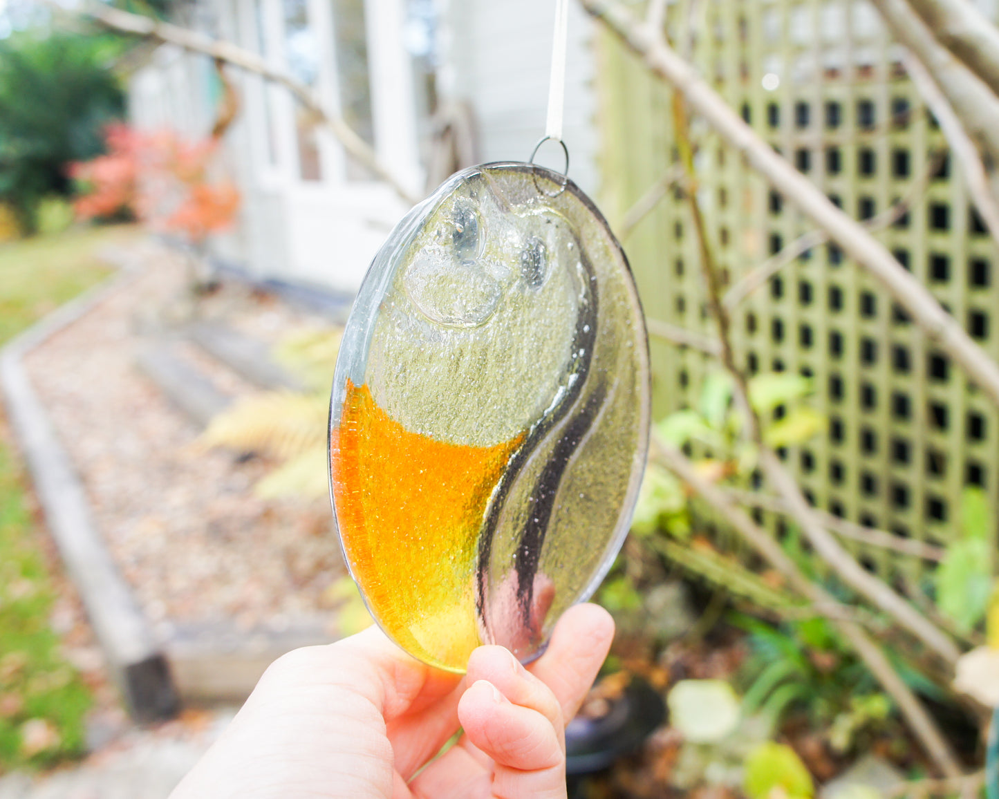 Penguin Fused Glass Suncatcher - 12cm(5")