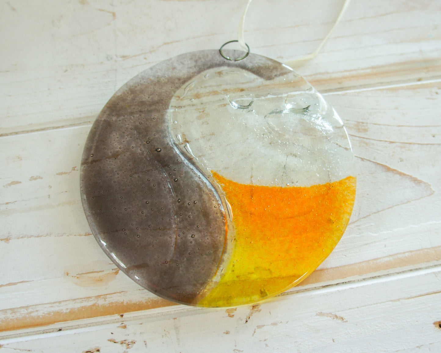 Penguin Fused Glass Suncatcher - 12cm(5")
