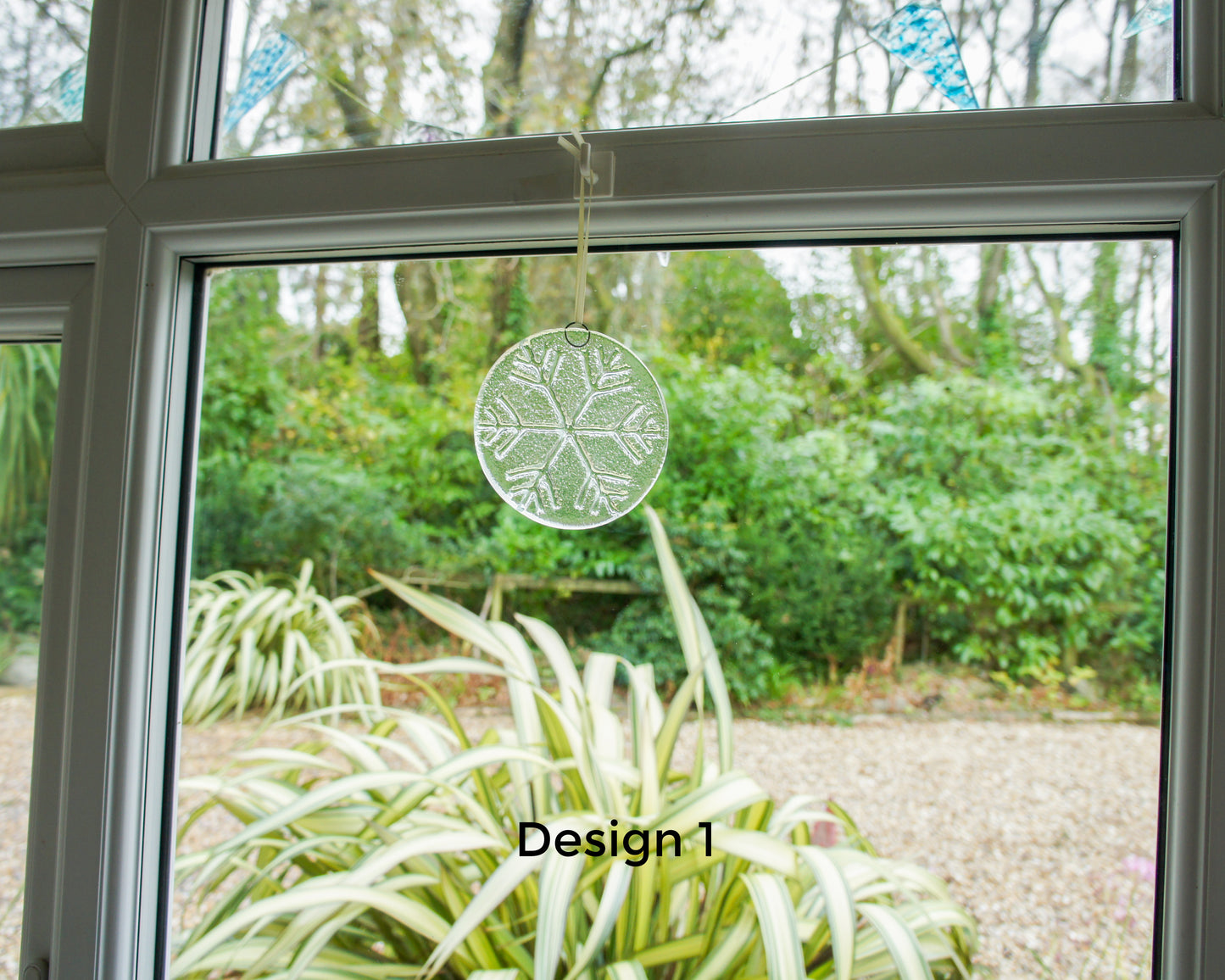 Snowflake Suncatcher Clear Design 1 - 12cm(5")