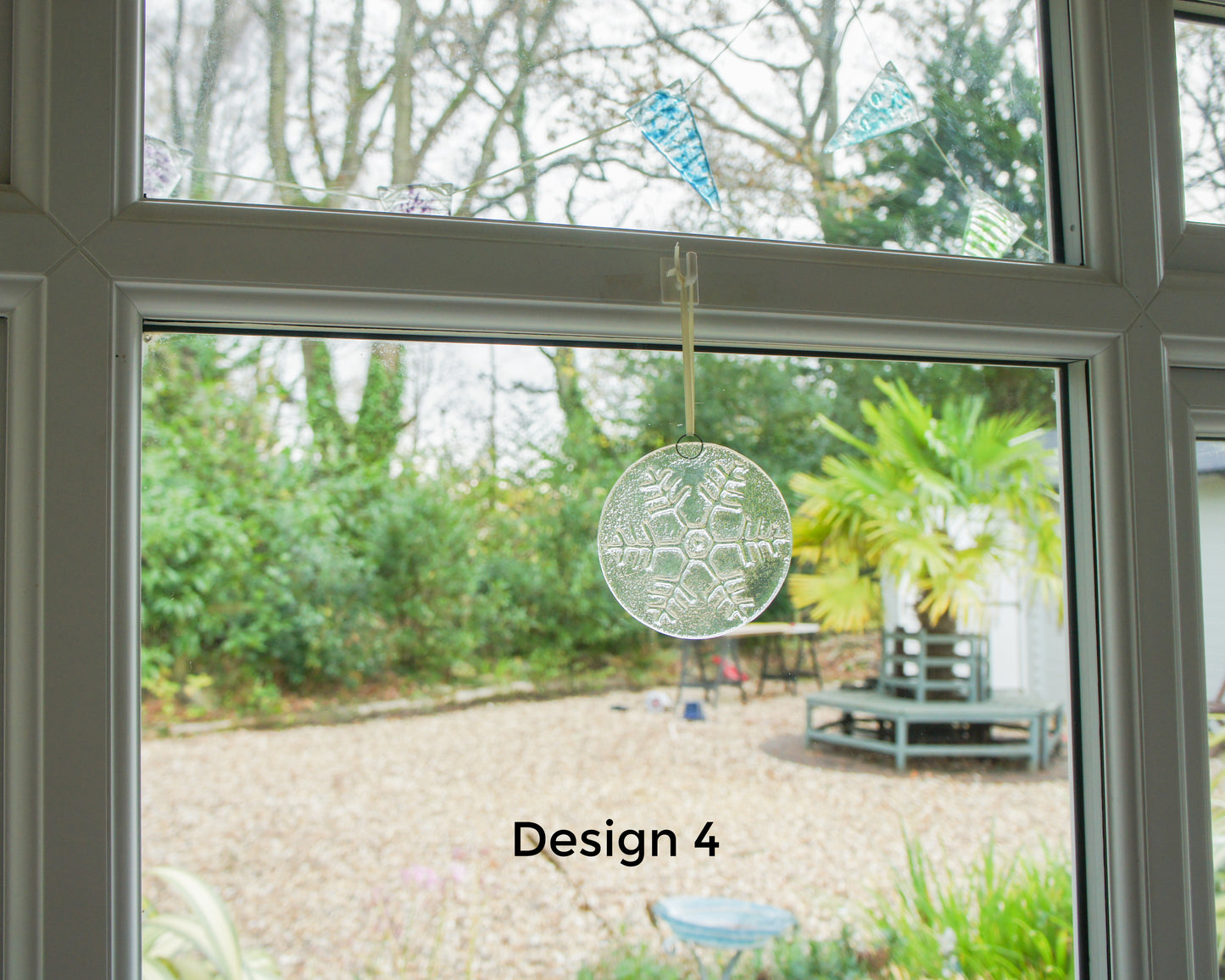 Snowflake Suncatcher Clear Design 4 - 12cm(5")