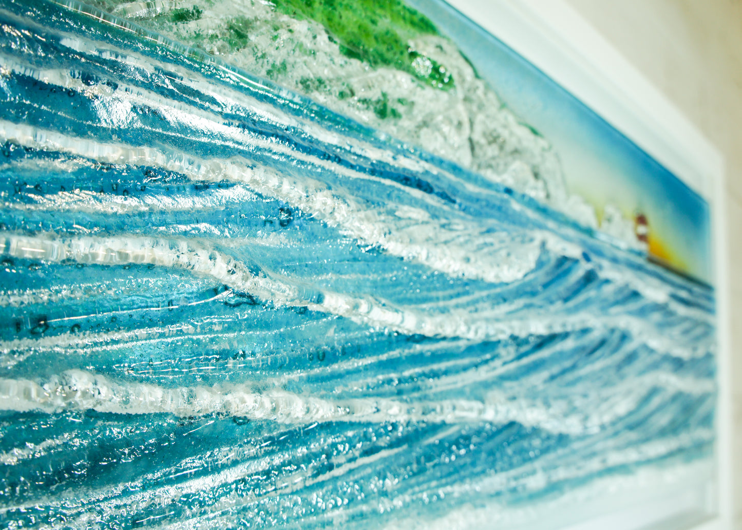 large glass wave wall art picture frame landscape panoramic