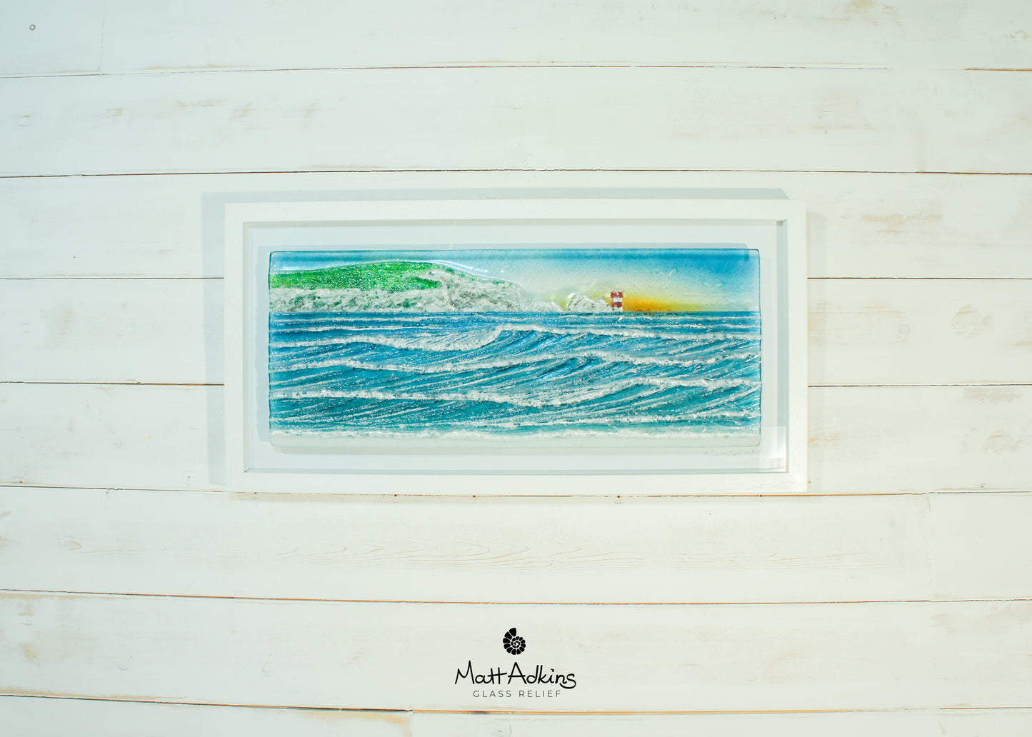 large glass wave wall art picture frame landscape panoramic