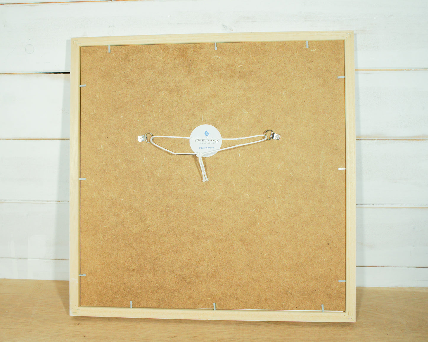 Large Square Wave - Fused Glass Wall Art Square Frame Wave - 45x45cm(17x17")