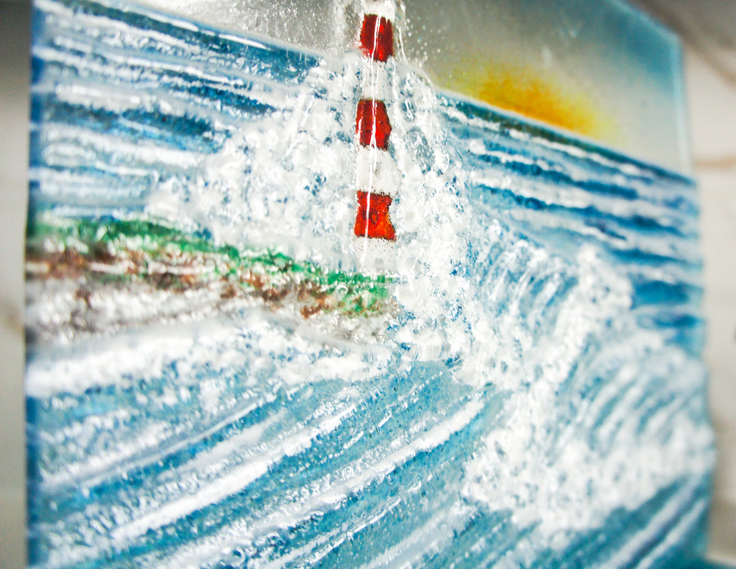 Lighthouse Wave Panel - Model 3 D3 - 22x20cm(8 1/2x7 3/4") on a foot