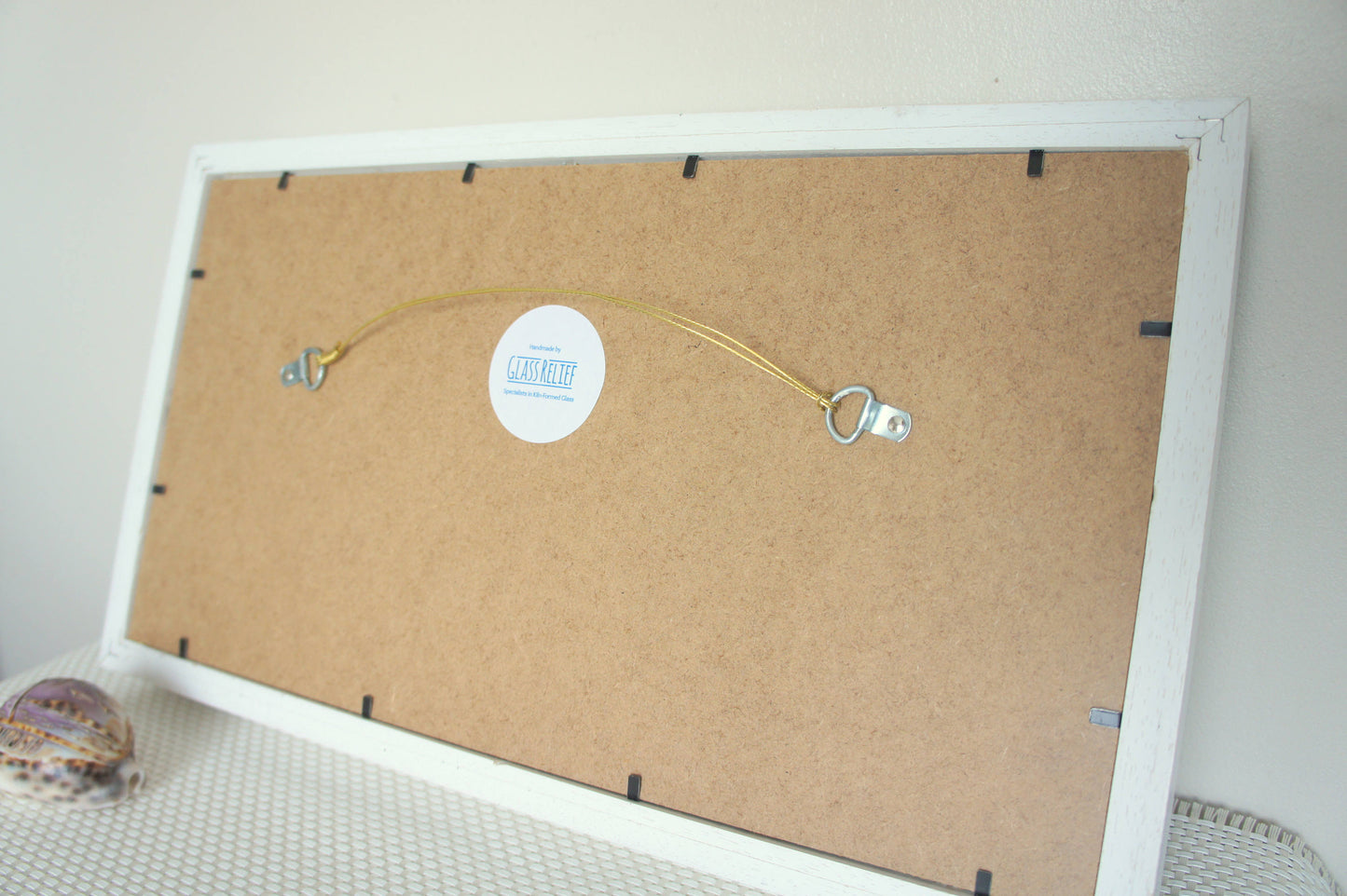 Ammonite Frame - Large Landscape - Swirl Midnight Blue & Blue - 60x30cm(23x12")