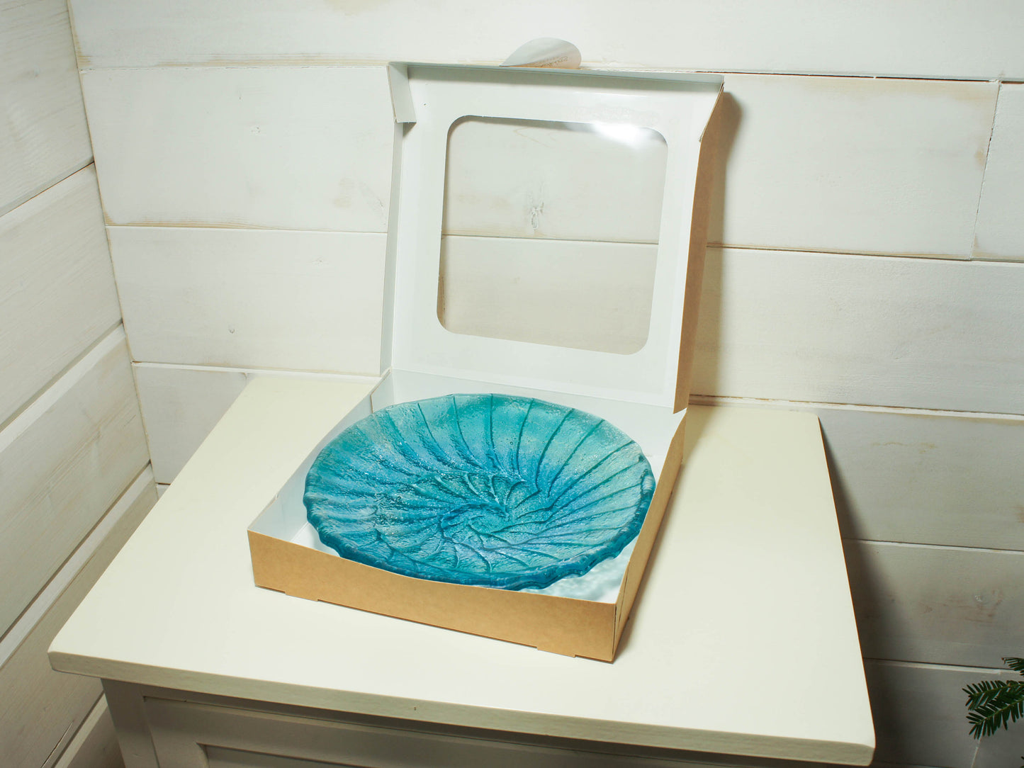 Small Ammonite Bowl - Turquoise Blue - 20cm(8")