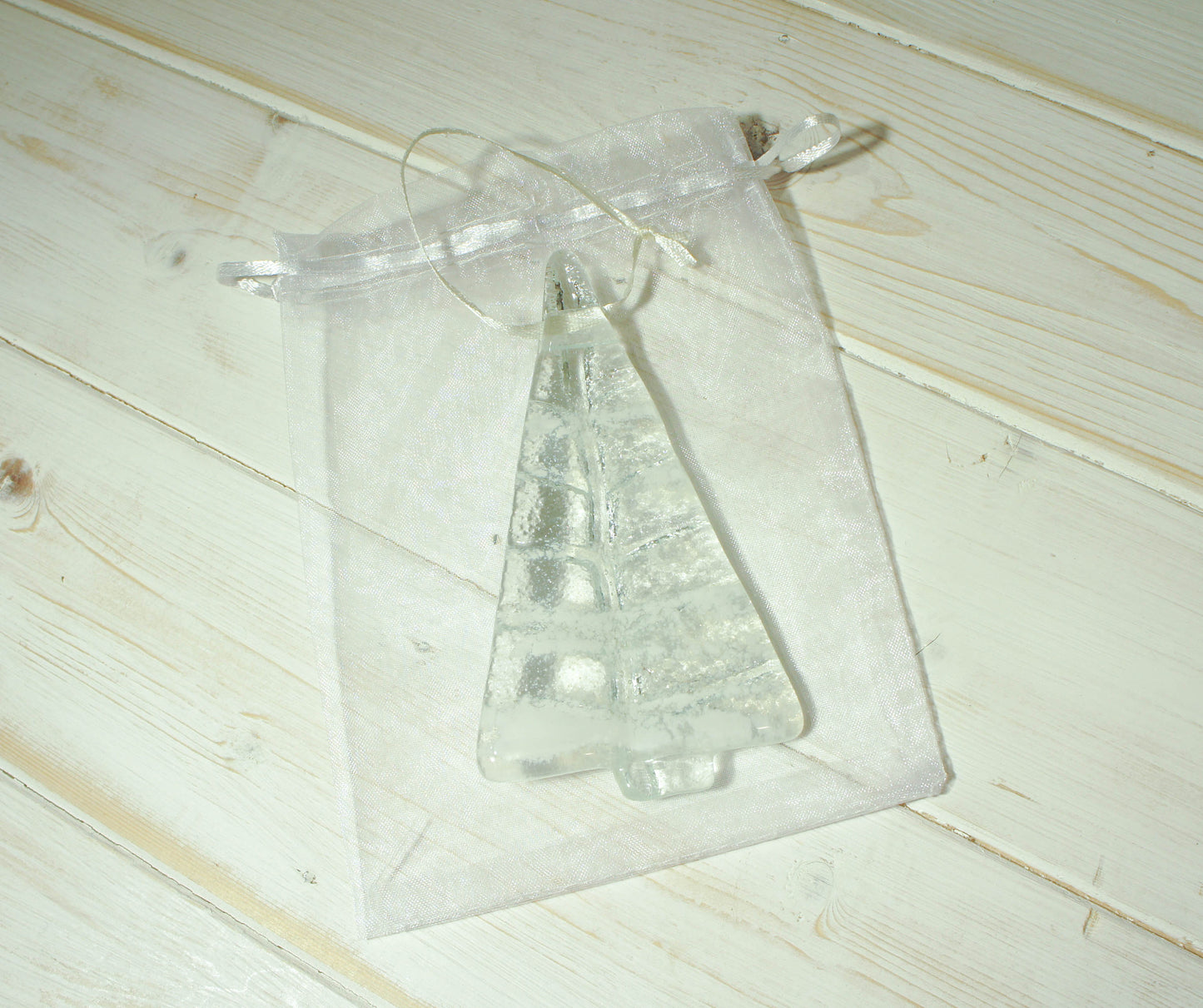 1 to 6 Medium White Glass Trees - Hanging - 12cm/3 3/4"