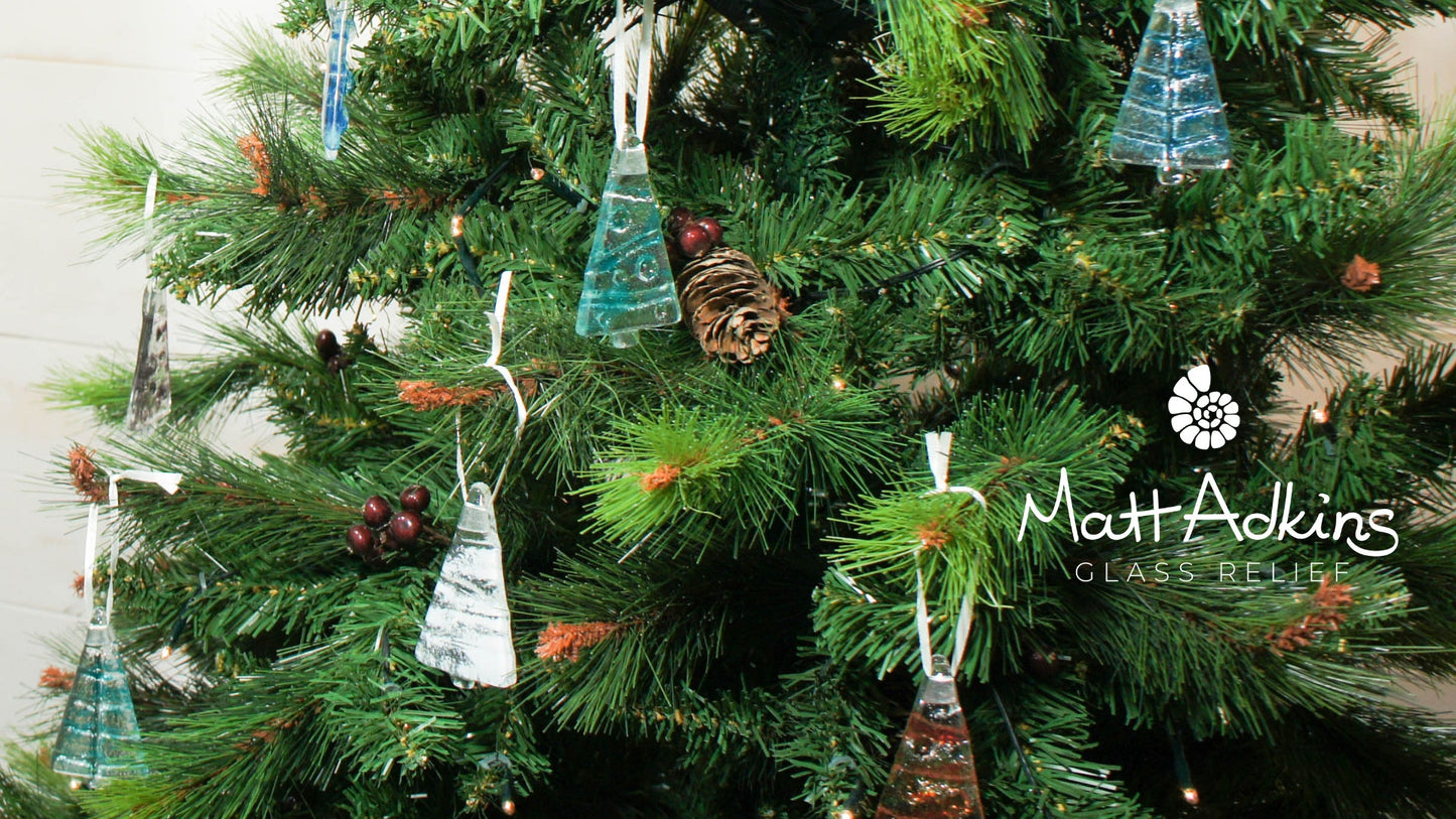 6 Mini Glass Trees - Choose your colours - 8cm(3")
