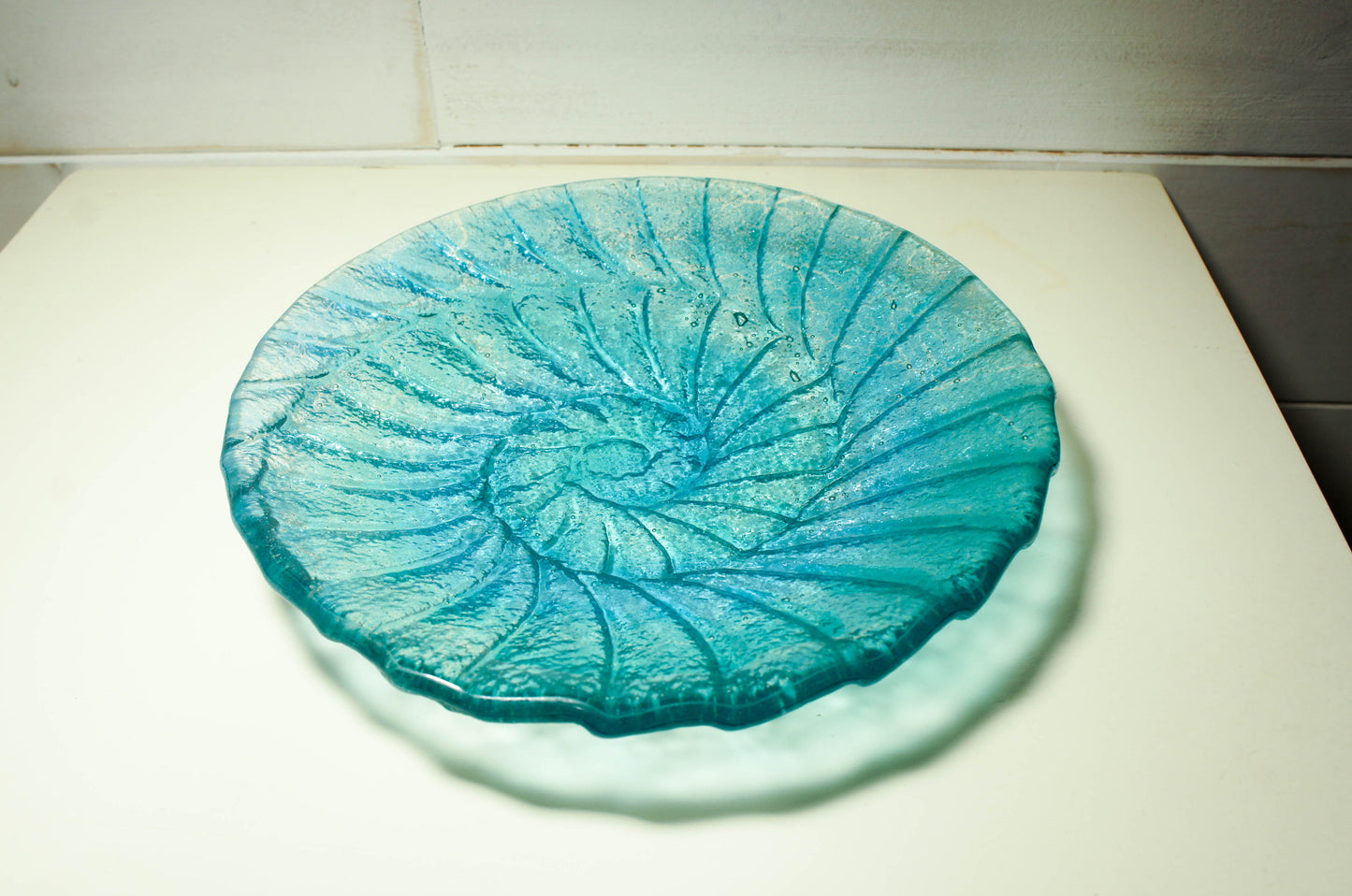 Small Ammonite Bowl - Turquoise Blue - 20cm(8")