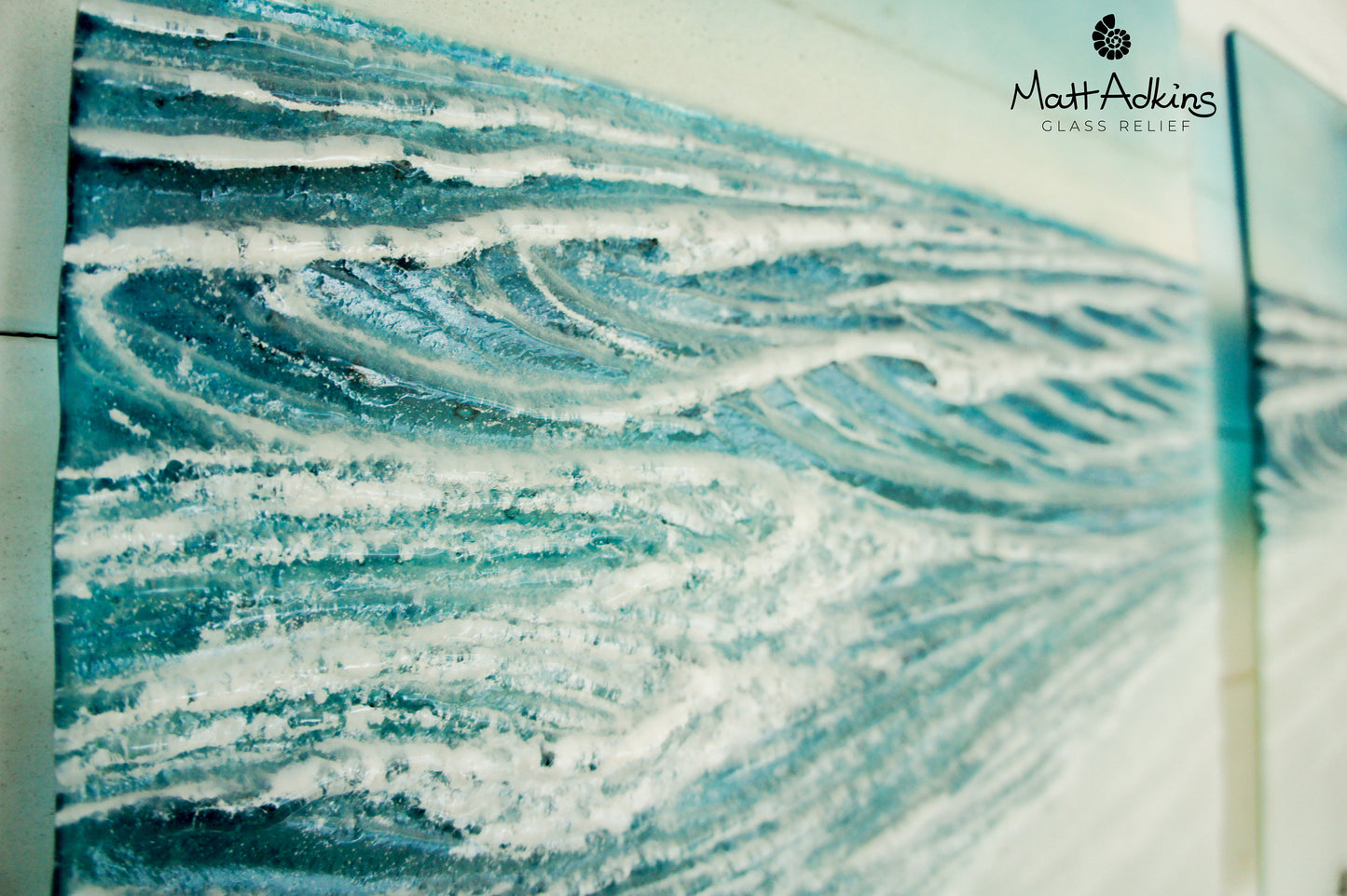 Triptych Coastal Wave Wall Panels - Left&Right 35x40cm (14x16")/Middle 40x40cm (16x16") with 9 fixings