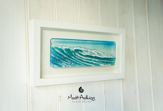 landscape wave wall art frame fused glass