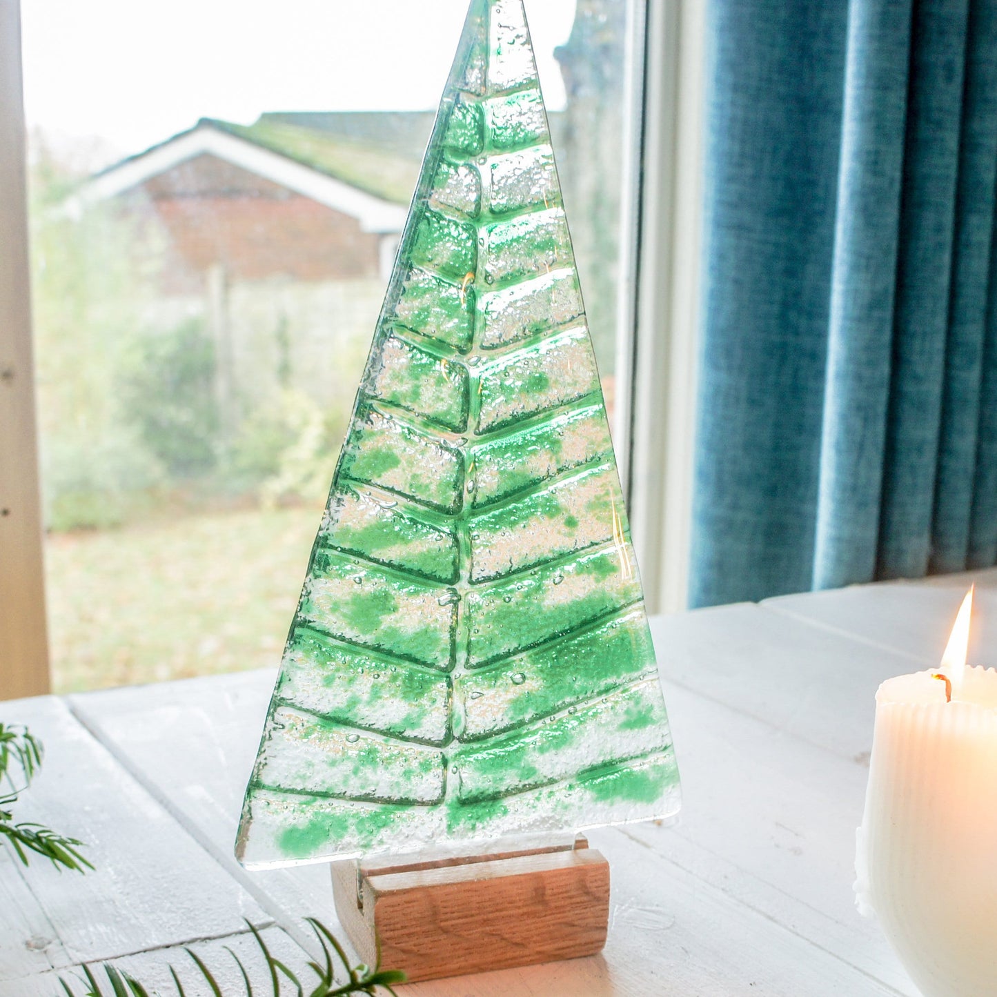 green fused glass christmas decoration, glass christmas, glass christmas, glass christmas tree glass christmas ornament