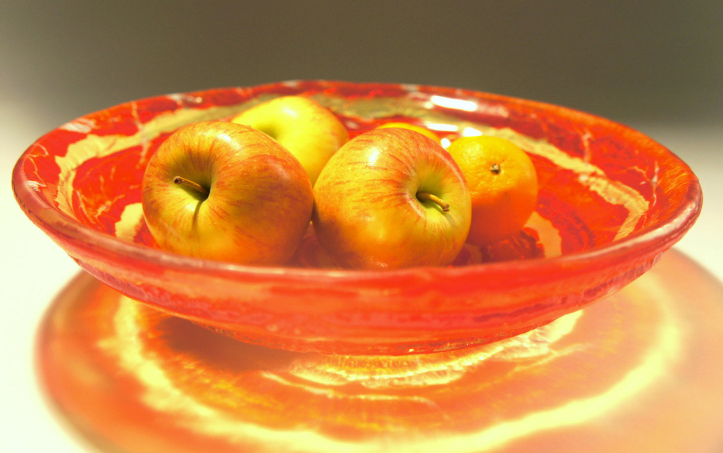 Red Yellow Fruit Swirl Bowl - 29cm(11.5")