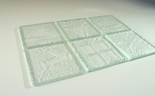 4 Clear Christmas Coasters