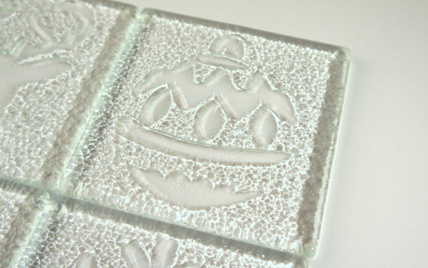 6 Clear Christmas Glass Coasters