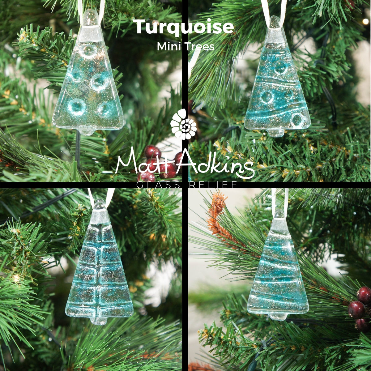 6 Mini Glass Trees - Choose your colours - 8cm(3")
