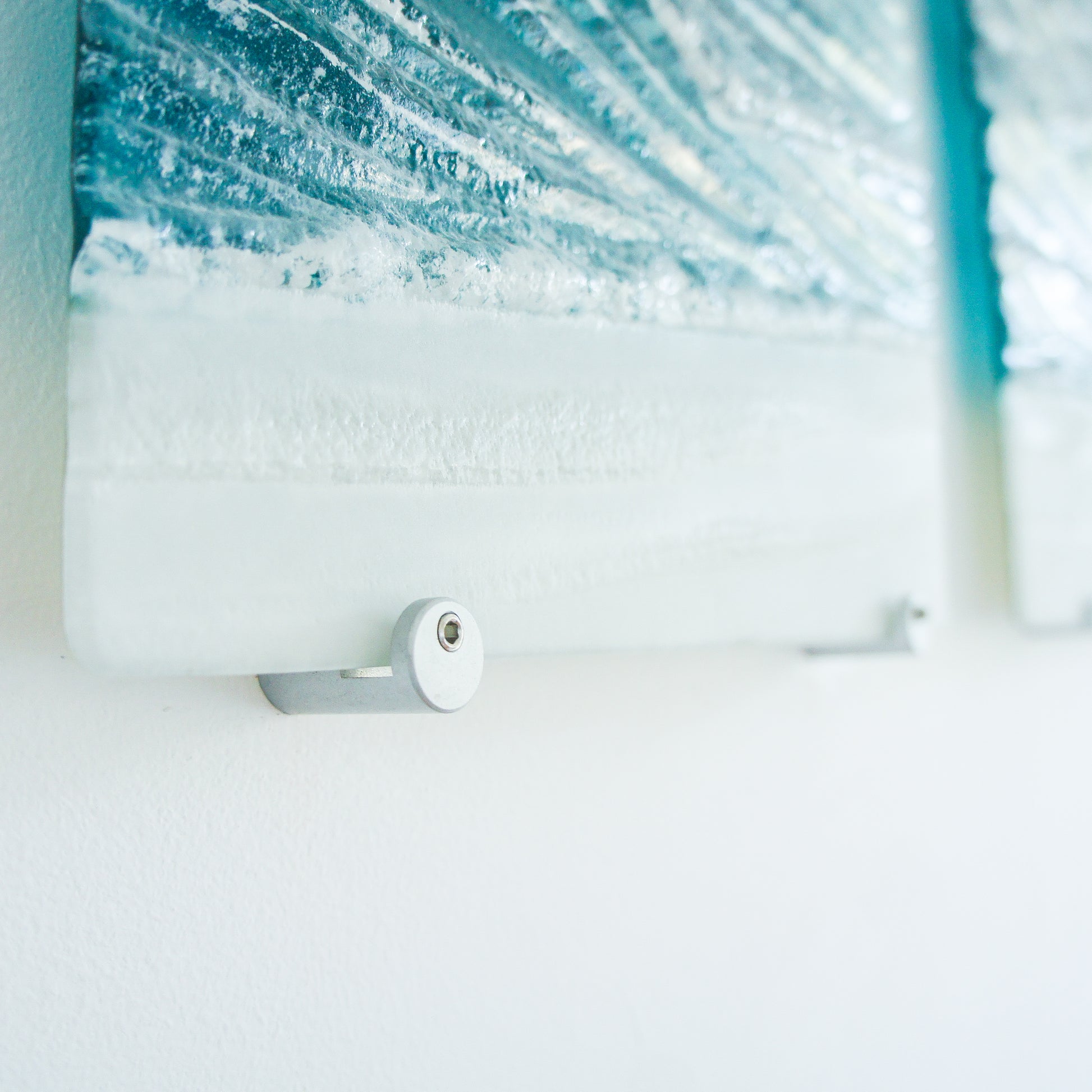 triptych fused glass wave wall art extra large 3D textured