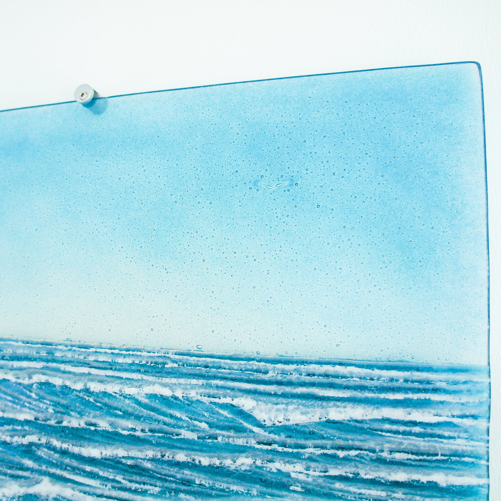 triptych fused glass wave wall art extra large 3D textured