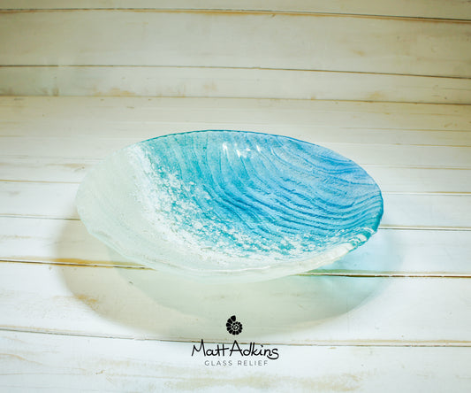 decorative beach turquoise fruit fused glass bowl