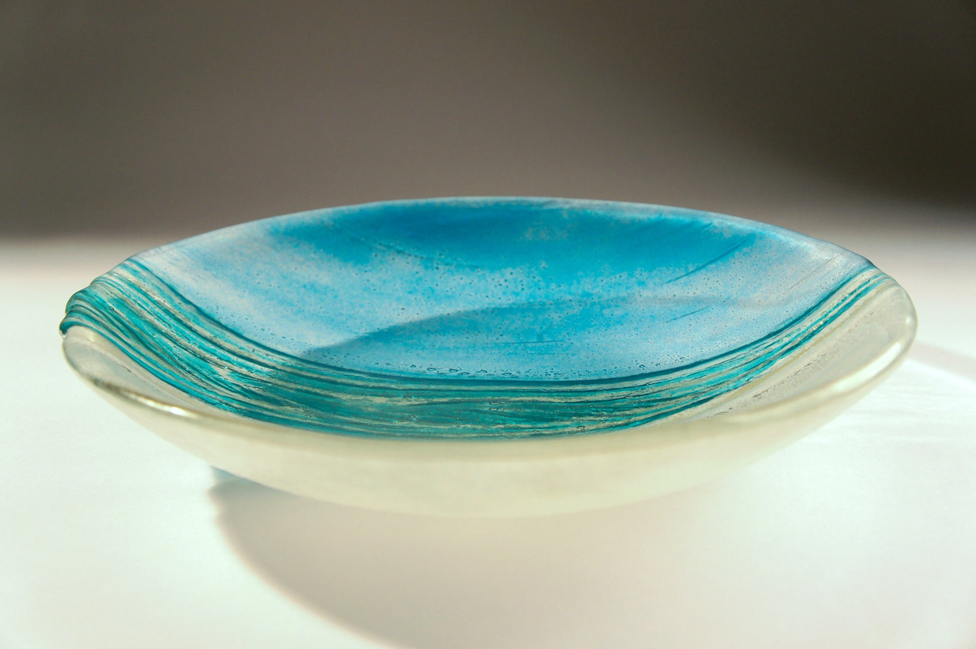 beach glass fruit bowl