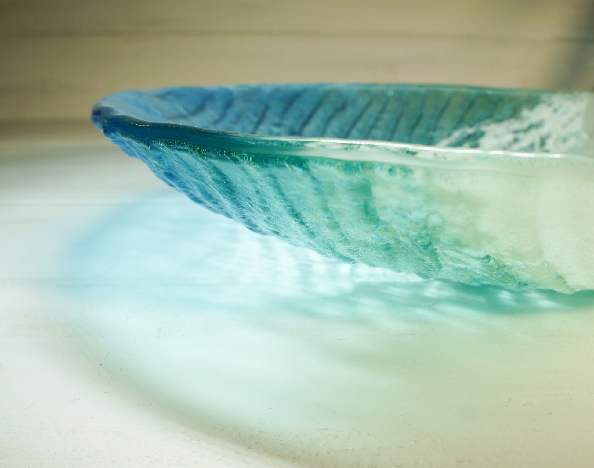 decorative beach turquoise fruit fused glass bowl
