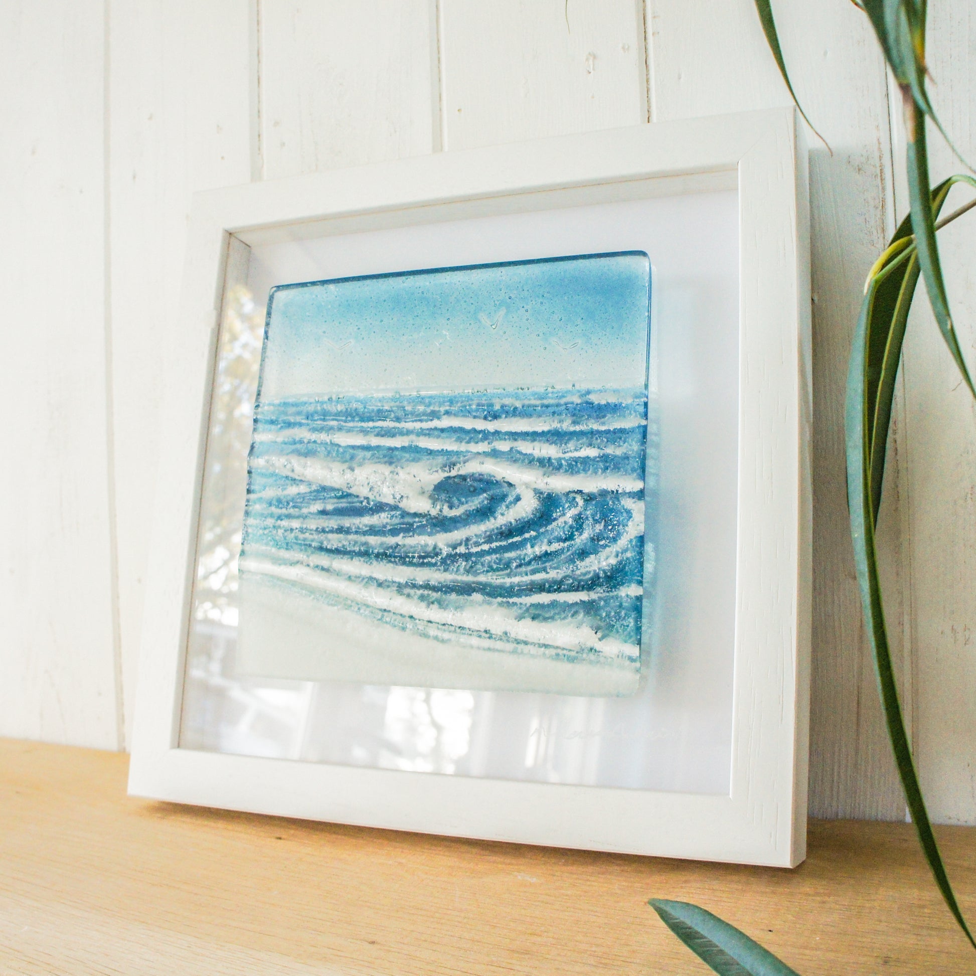 Glass seaside wall art frame