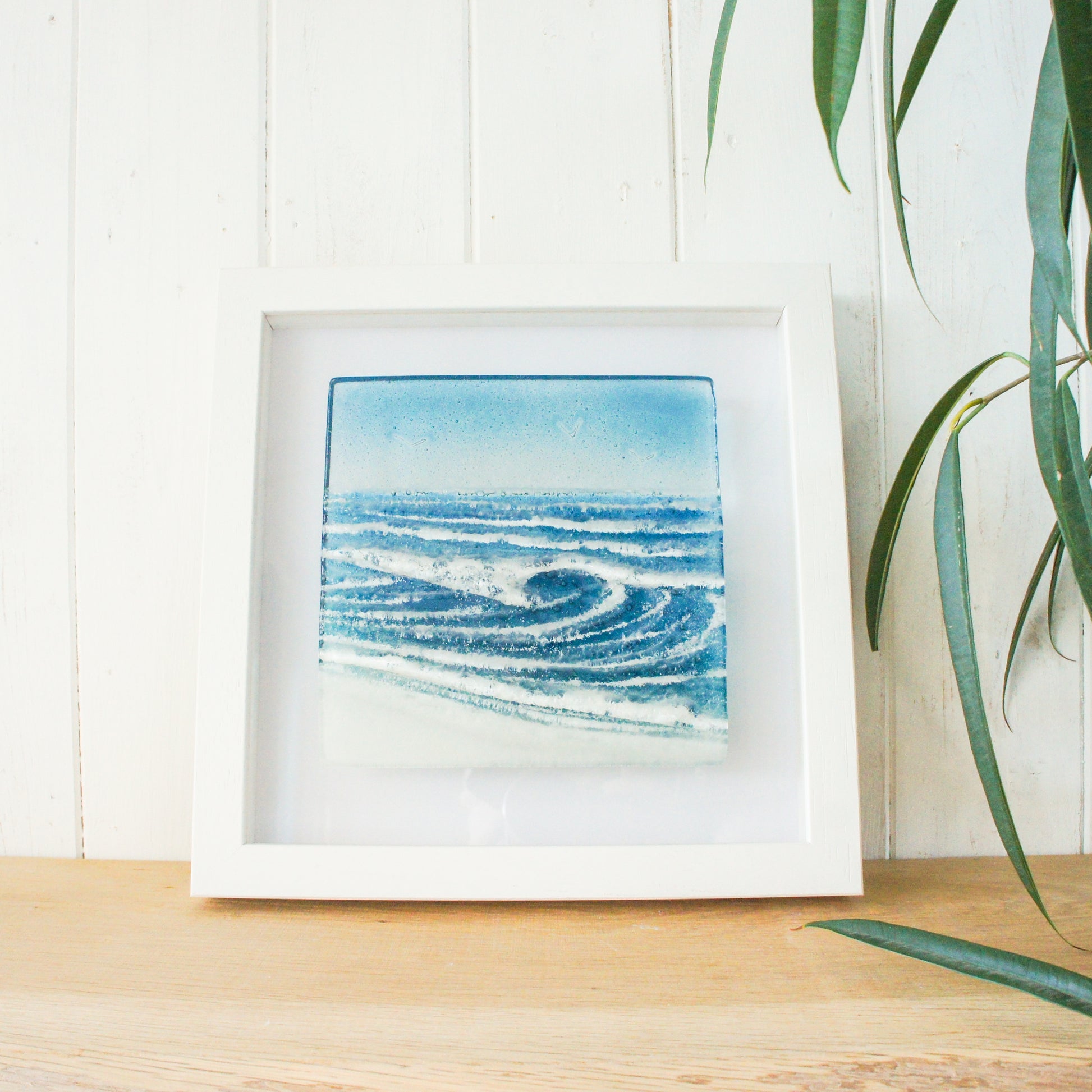 Glass seaside wall art frame