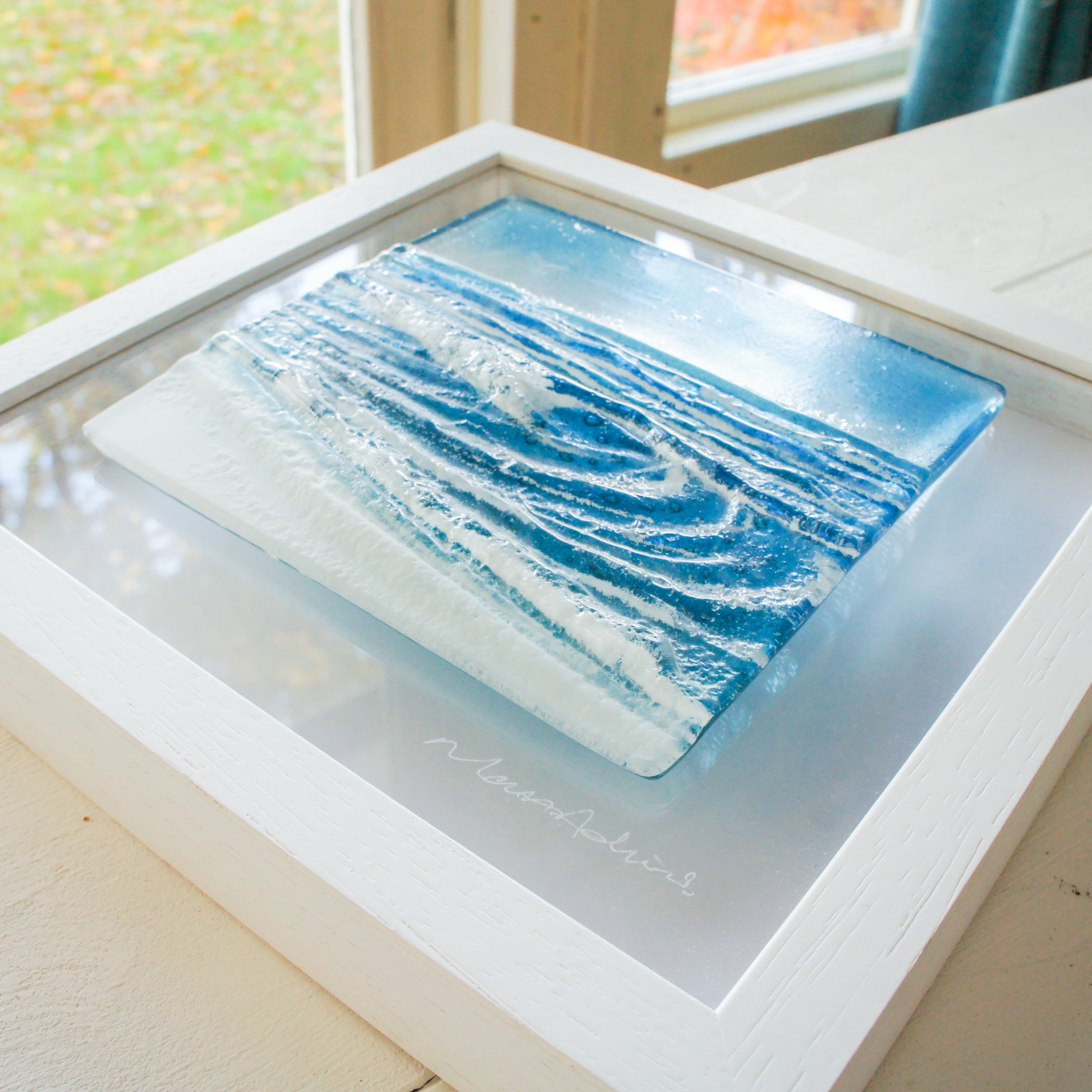 Glass seaside wall art frame