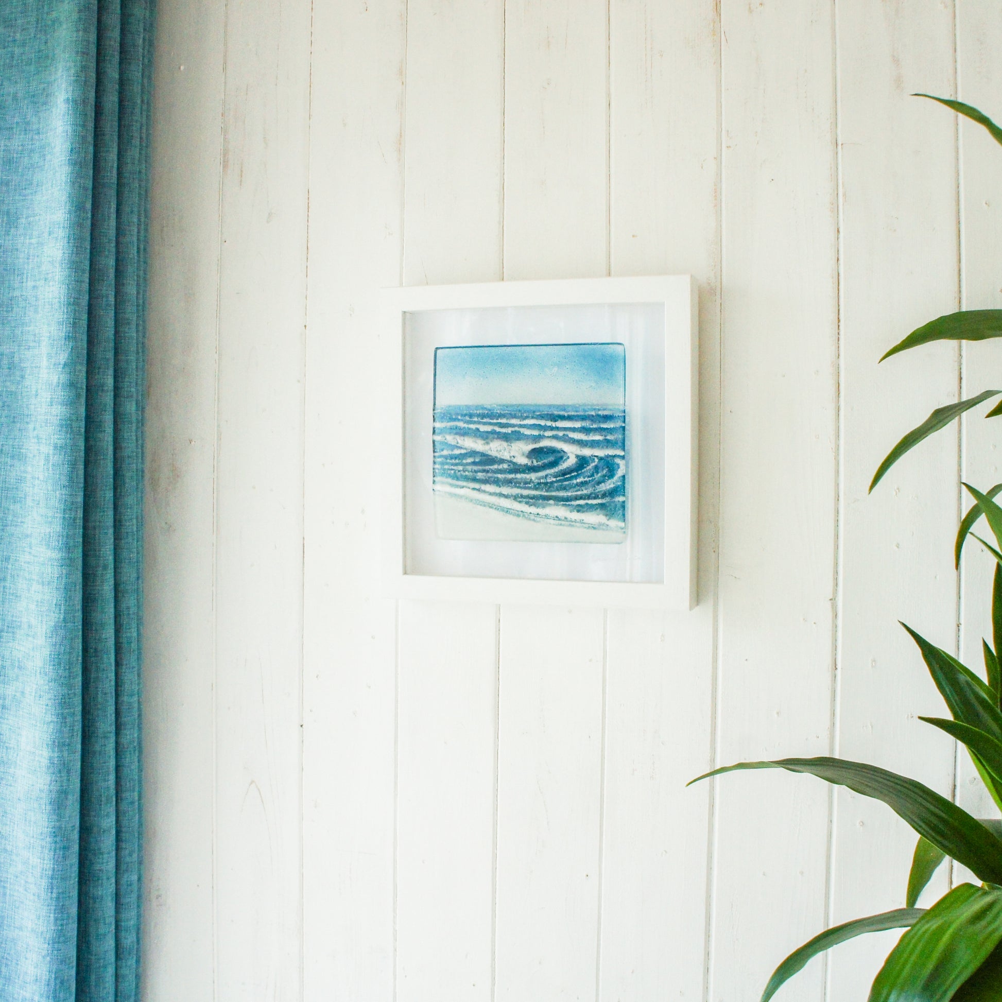 Glass seaside wall art frame