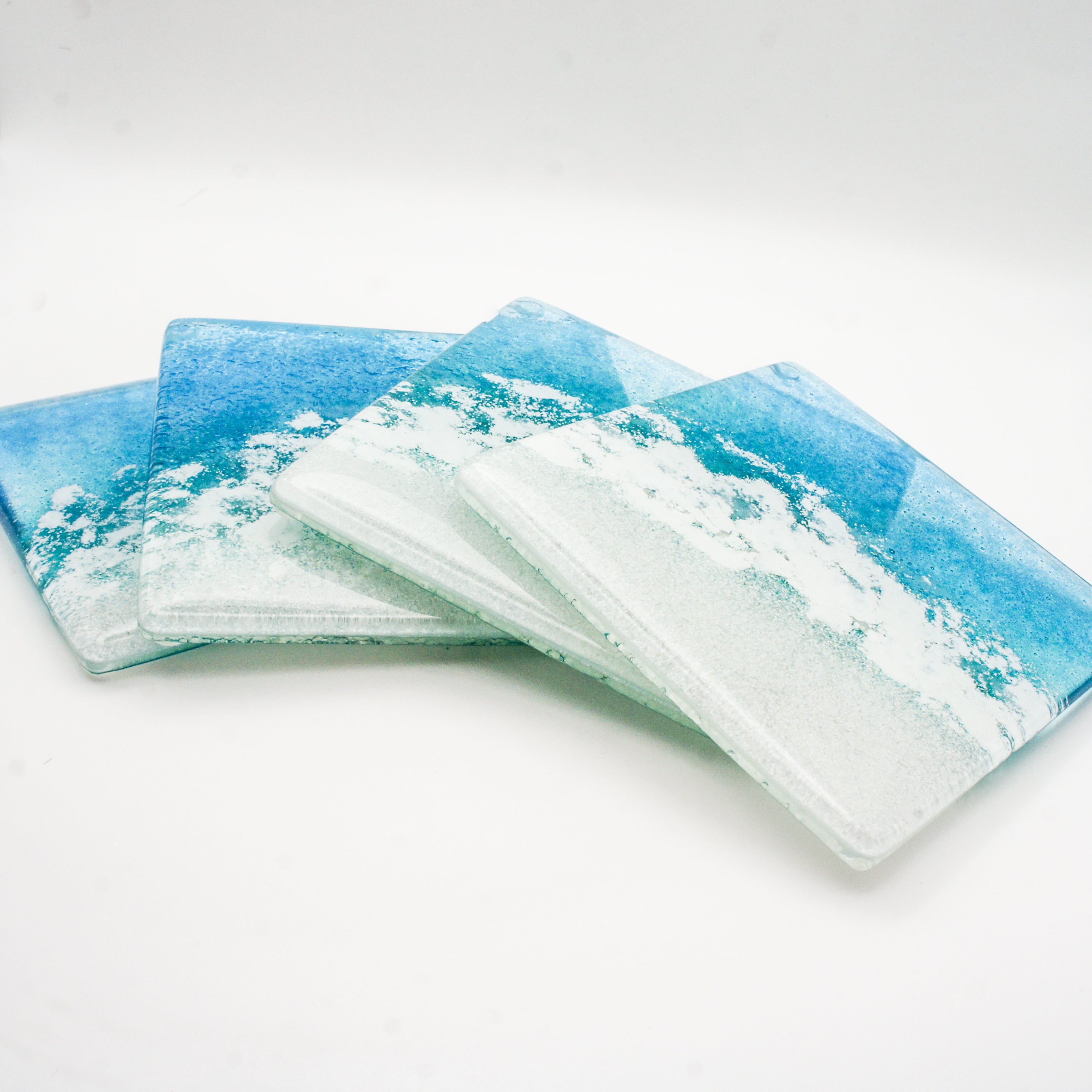 Turquoise shop glass coasters