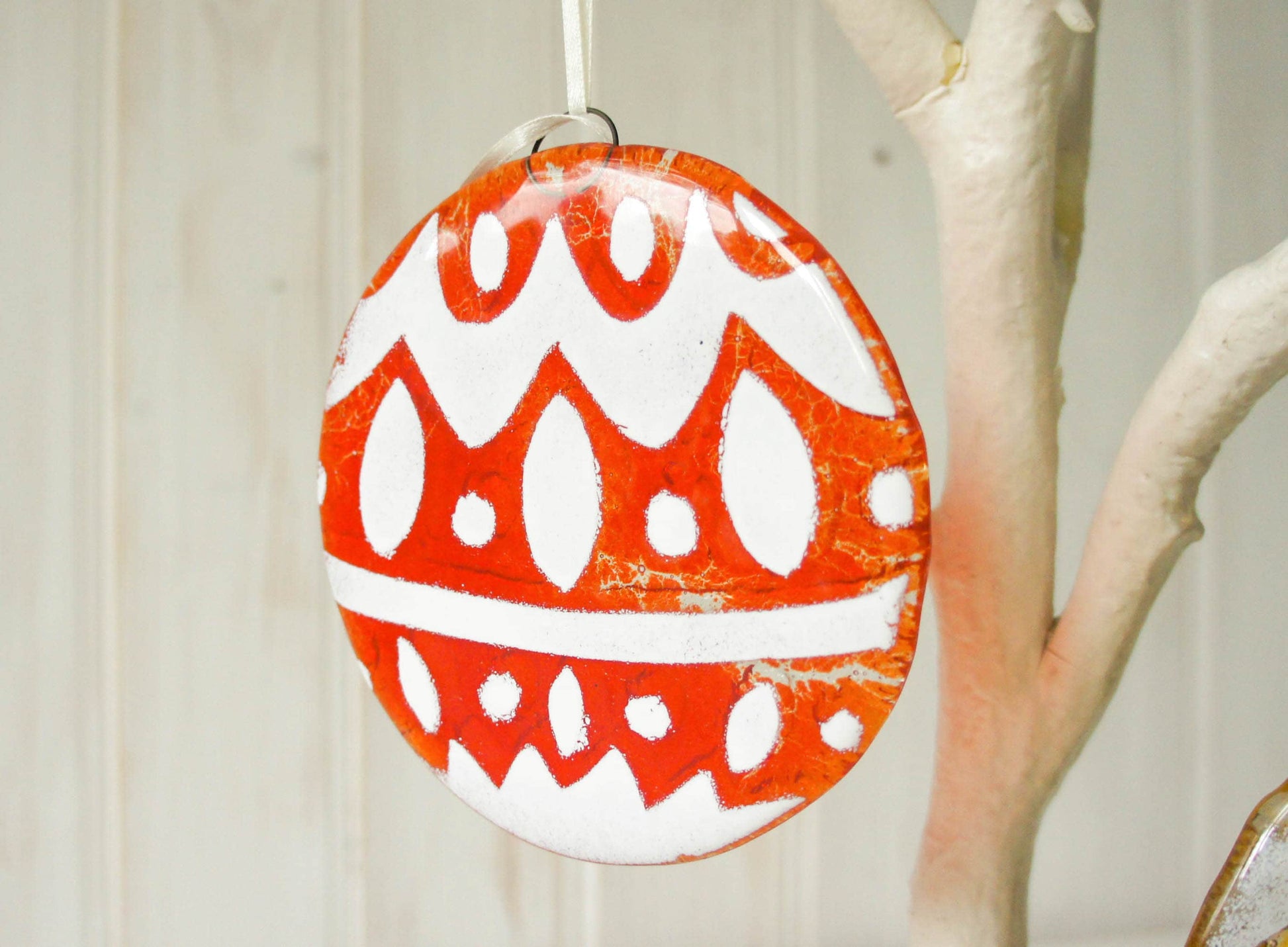 3 Bauble Glass Decoration-FREE UK SHIPPING-Gold/Turquoise/Red and White Christmas Decoration-12cm / 5" diameter