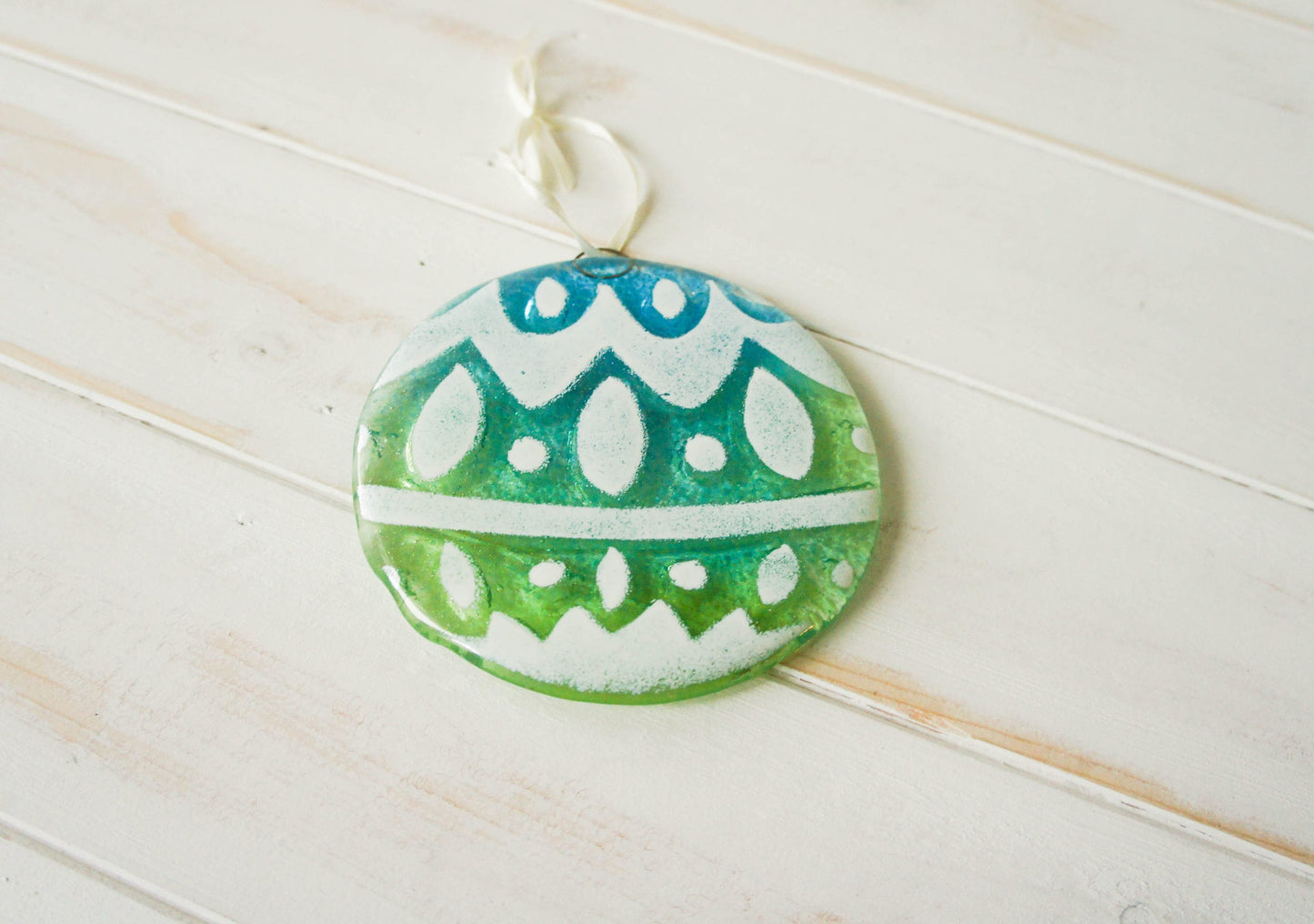 3 Bauble Glass Decoration-FREE UK SHIPPING-Gold/Turquoise/Red and White Christmas Decoration-12cm / 5" diameter