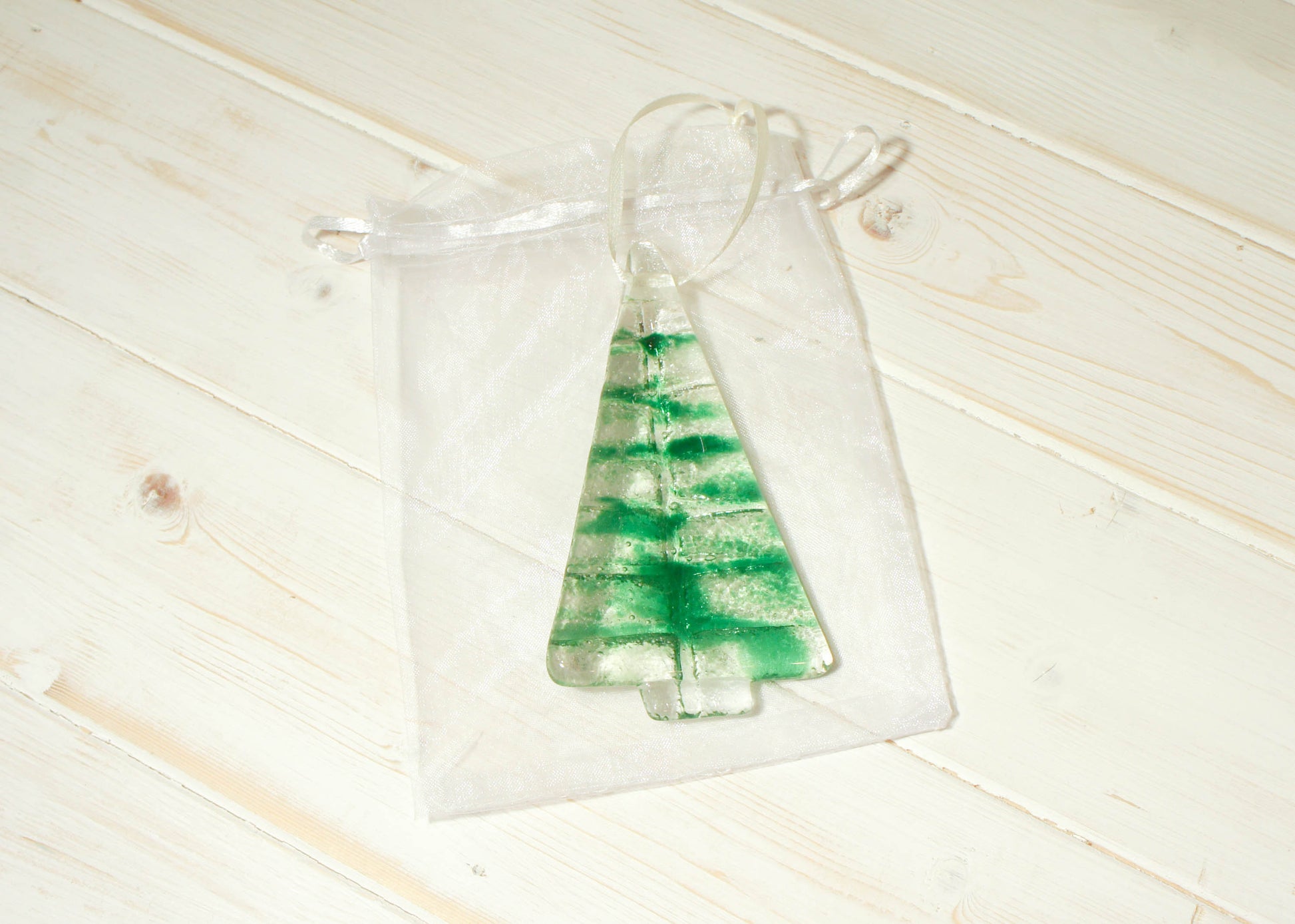 2 to 6 medium dark green Chritmas trees ornament, hanging dark green Christmas Decoration 12cm/3 3/4" tall-glass tree Christmas decoration