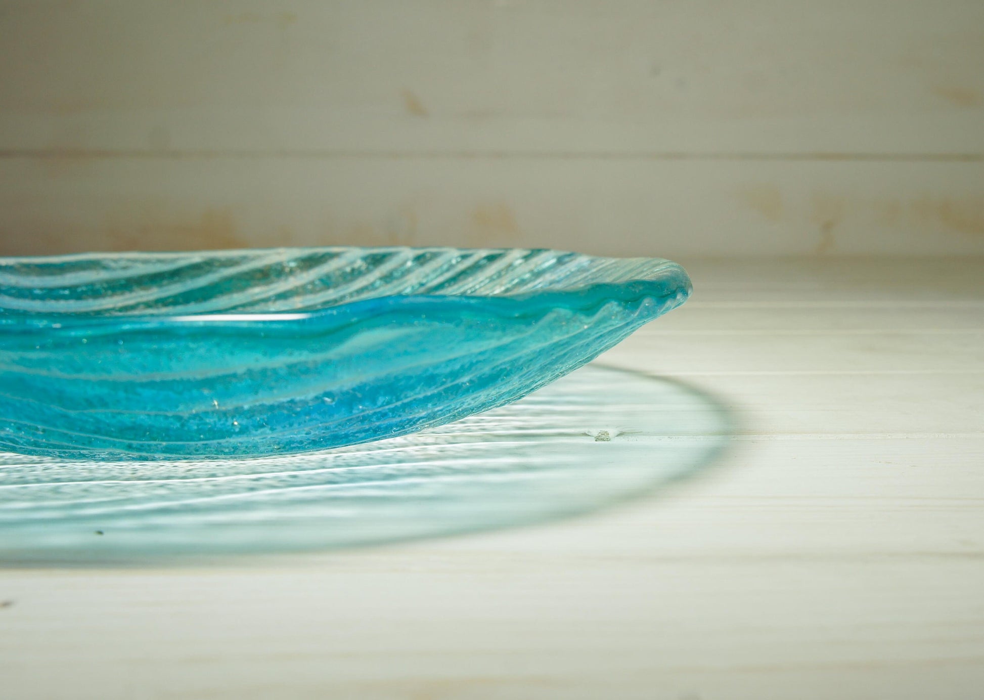 Turquoise Blue Seabed Bowl 20cm(8") | Small Teal Turquoise Blue Seabed Fused Glass Fruit Bowl | Key Rest Glass Ornament | Beach Table Decor