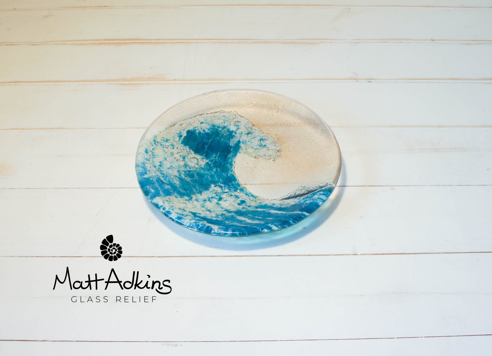 Blue Wave Bowl 20cm(8"), blue fused glass bowl, key bowl, handmade bowl, jewellery holder, decorative bowl, nautical gifts, sea glass art