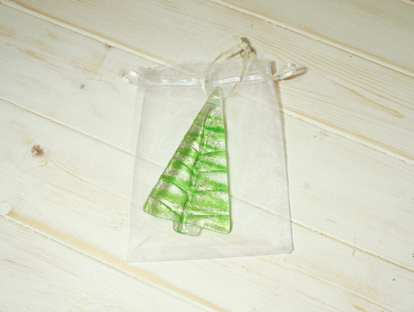 2 to 6 medium lime green trees, hanging lime green Christmas Decoration, 12cm/3 3/4"tall-glass tree Christmas tree decoration